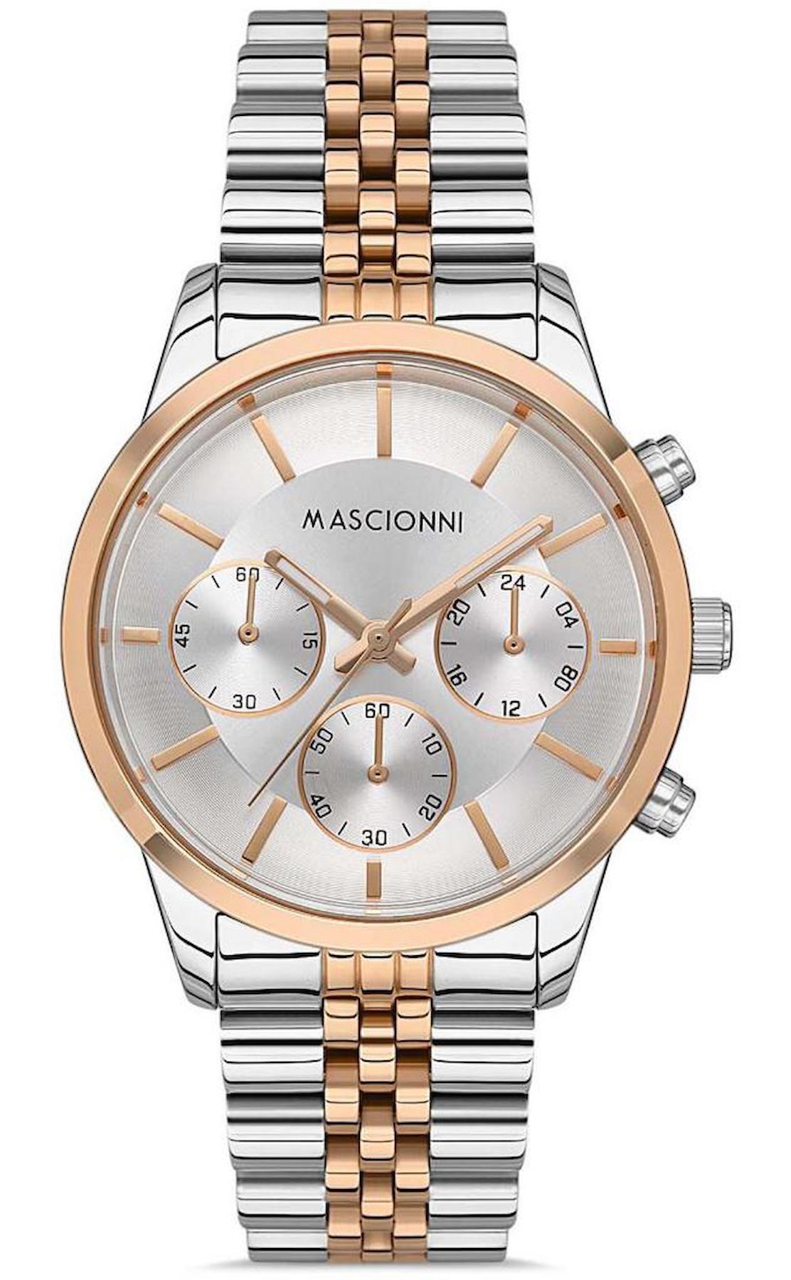 Mascionni M.1.1184.05 Takvimli 36 mm Gri Metal Kordon Analog Kadın Kol Saati