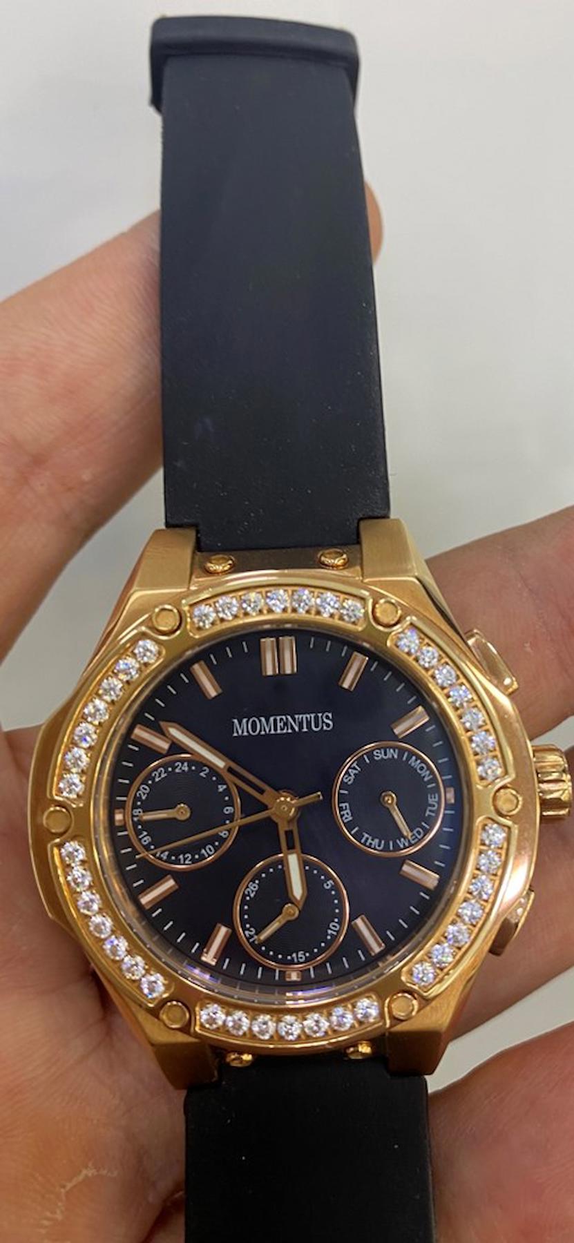 Momentus TC361R-04BB Takvimli 40 mm Siyah Silikon Kordon Analog Kadın Kol Saati