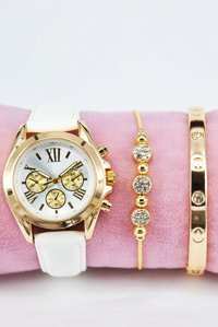 Storeay STA-1142 36-40 mm Beyaz Deri Kordon Analog Kadın Kol Saati