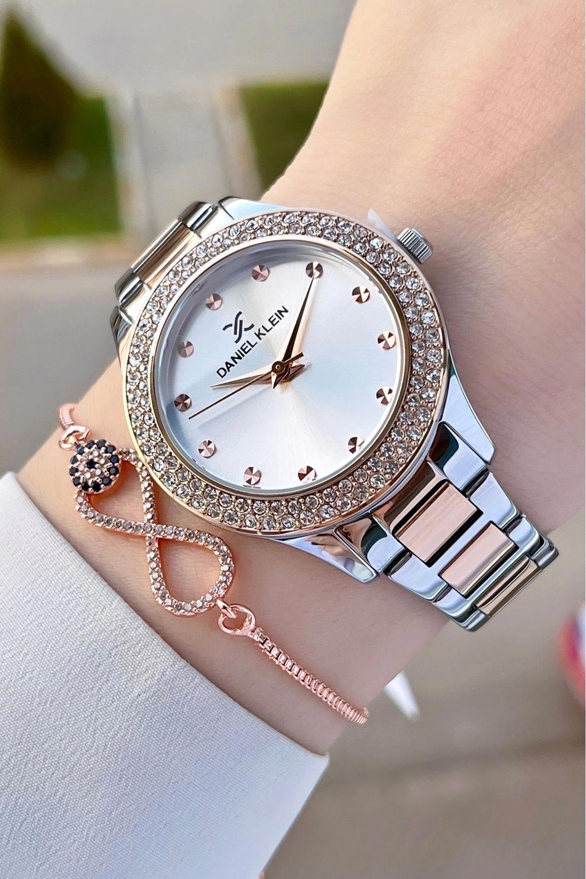 Daniel Klein DKISTE1010 36 mm Gri-Rose Gold Çelik Kordon Analog Kadın Kol Saati