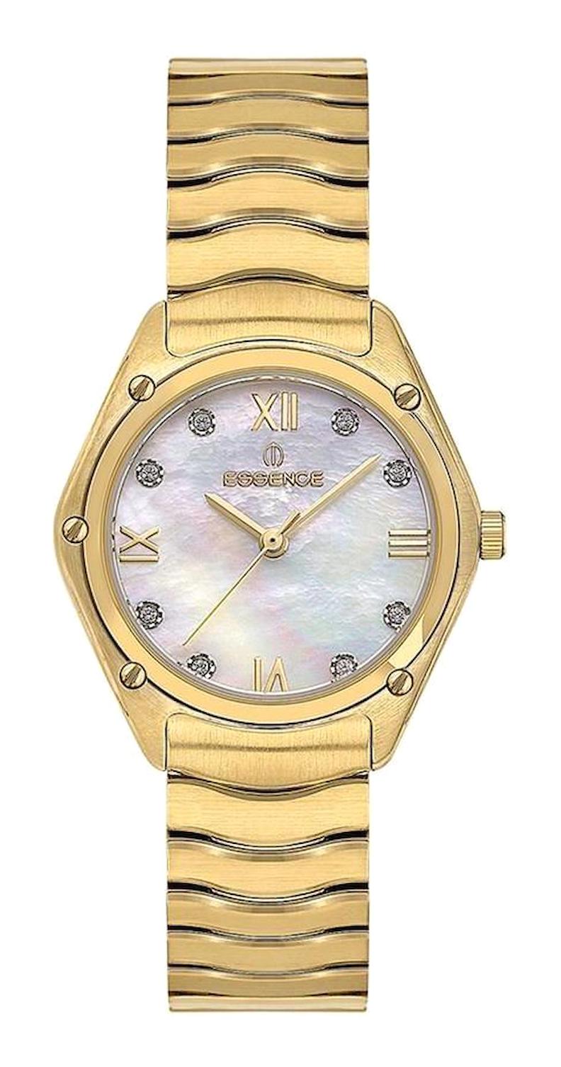 Essence D1200.120 28 mm Altın Çelik Kordon Analog Kadın Kol Saati
