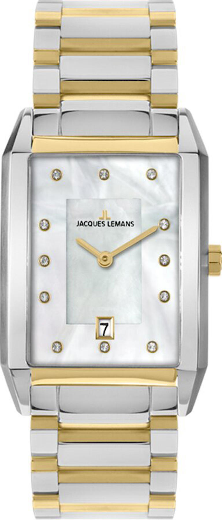 Jacques Lemans 1-2159N 30 mm Altın-Gri Çelik Kordon Analog Kadın Kol Saati