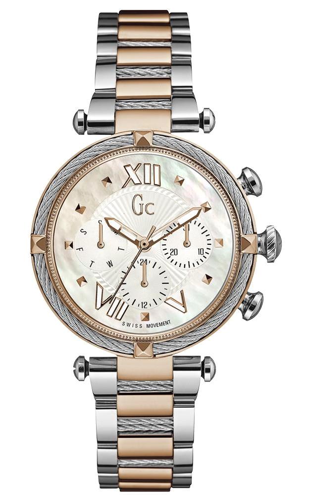 Guess GCY16002L1MF Takvimli 38 mm Altın-Gri Metal Kordon Analog Kadın Kol Saati
