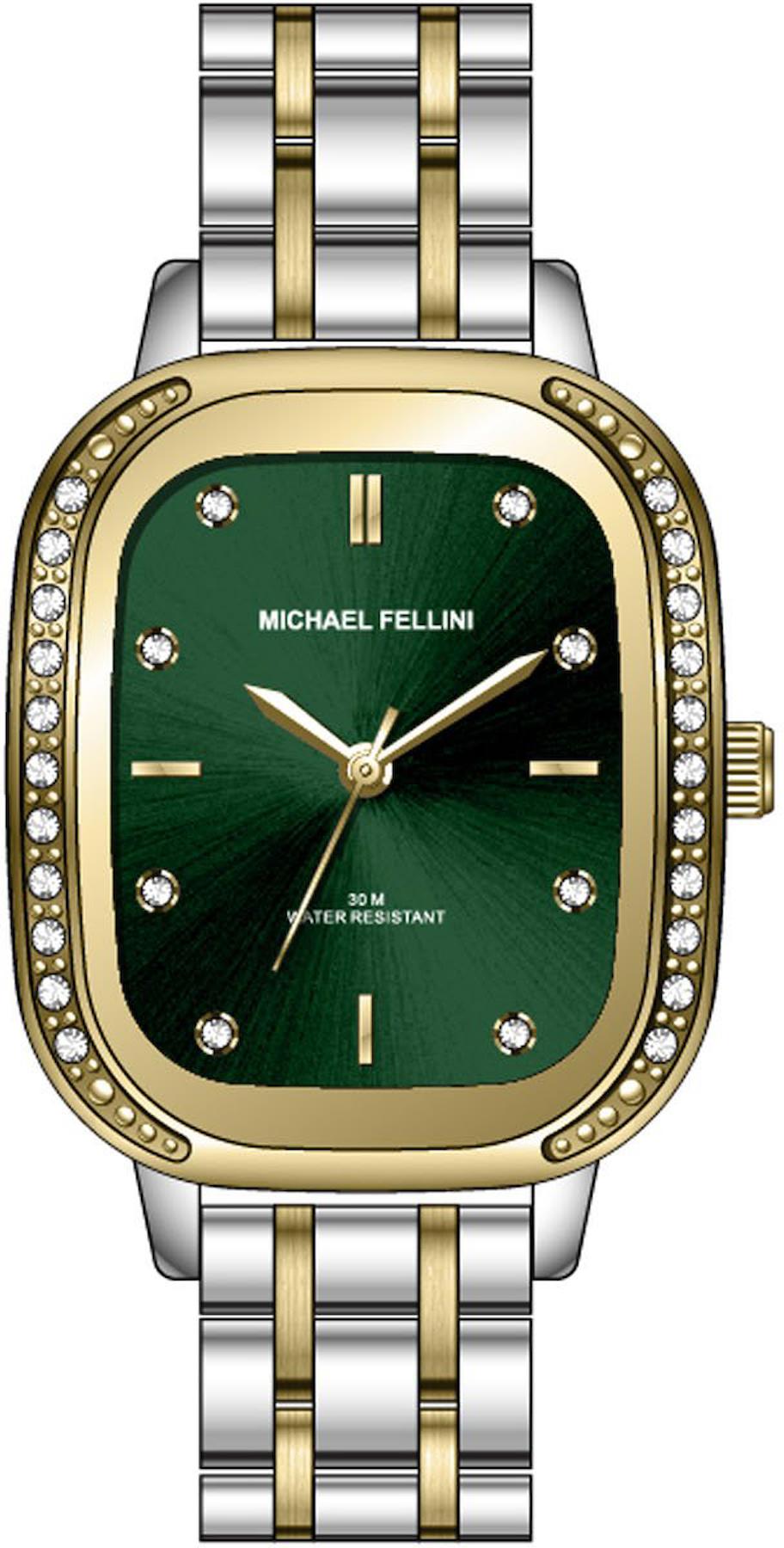 Michael Fellini 2361-6 26 mm Altın-Gri Metal Kordon Analog Kadın Kol Saati