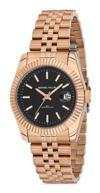 Michael Fellini 2264-5 Takvimli 38 mm Rose Gold Çelik Kordon Analog Kadın Kol Saati