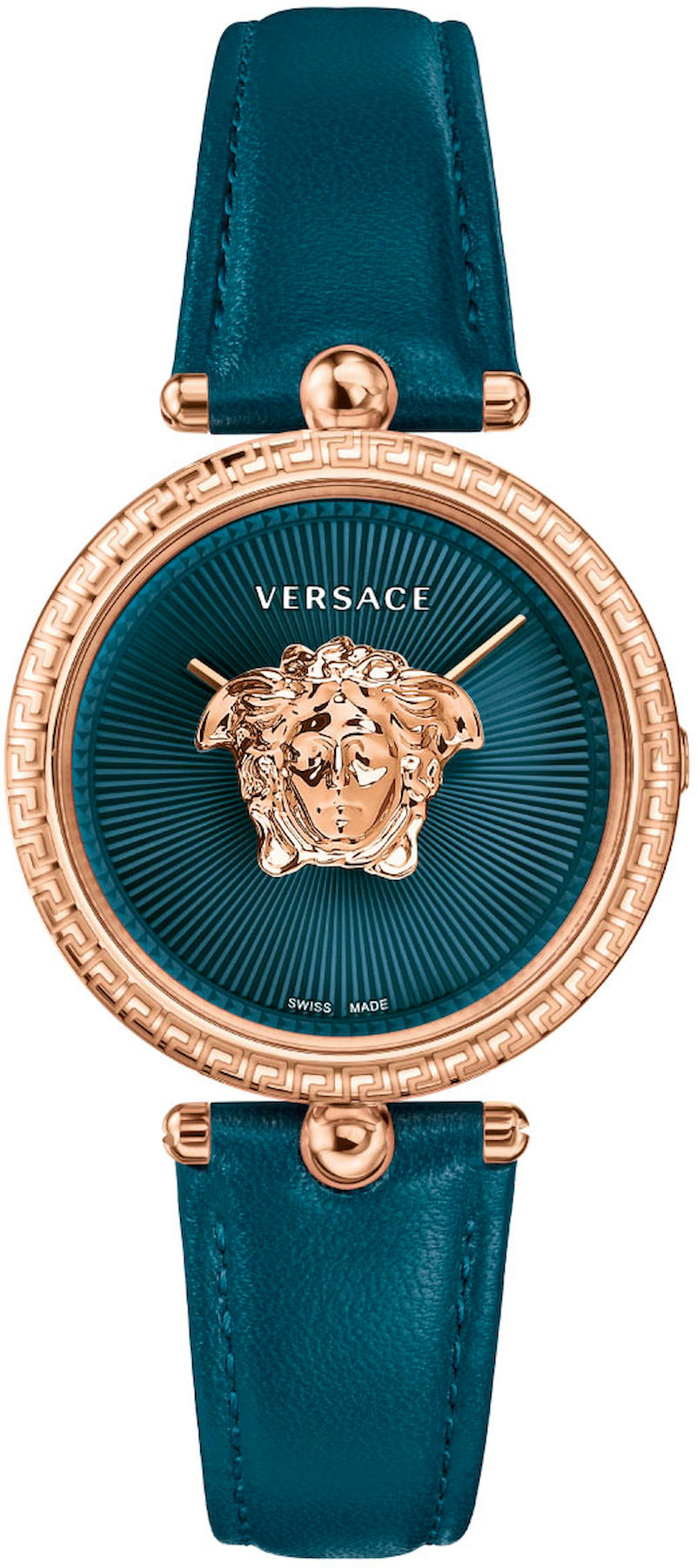 Versace VRSCVECQ00318 37 mm Mavi Deri Kordon Analog Kadın Kol Saati