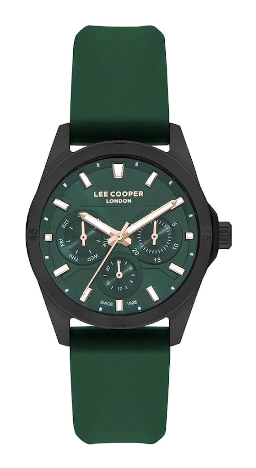 Lee Cooper LC07625.677 Takvimli 36 mm Yeşil Silikon Kordon Analog Kadın Kol Saati