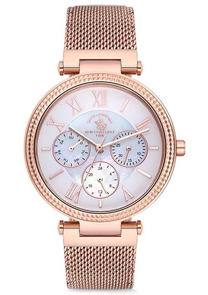 Santa Barbara Polo & Racquet Club SB.1.10020.2 Takvimli 38 mm Rose Gold Çelik Kordon Analog Kadın Kol Saati