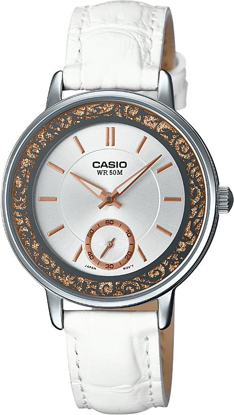Casio LTP-E408L-7A 32 mm Beyaz Deri Kordon Analog Kadın Kol Saati