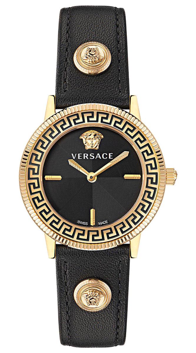 Versace VRSCVE2P00222 36 mm Siyah Deri Kordon Analog Kadın Kol Saati