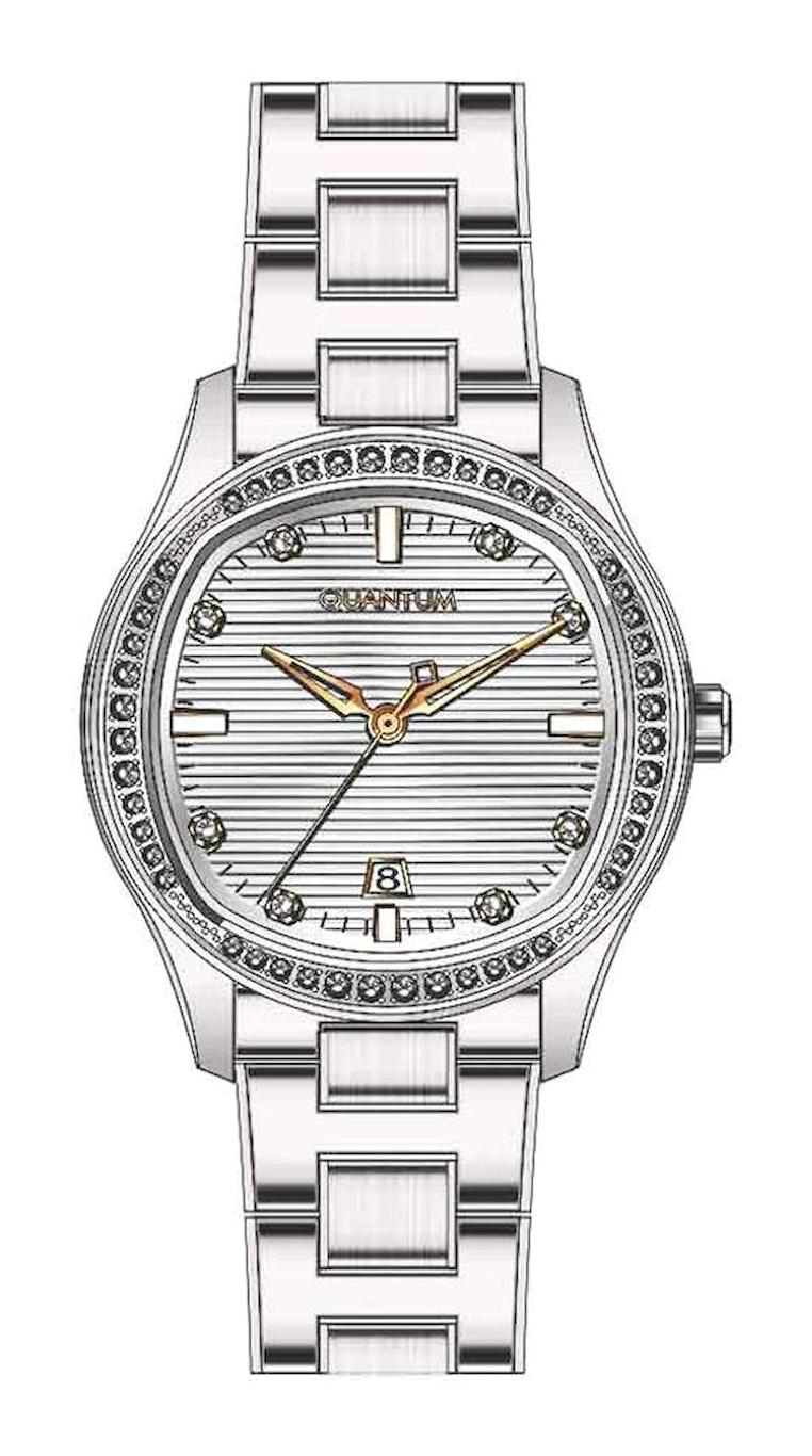 Quantum IML1040.330 Takvimli 36 mm Gri Çelik Kordon Analog Kadın Kol Saati