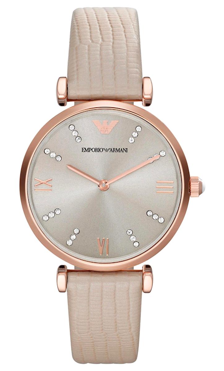 Emporio Armani AR1681 32 mm Krem Deri Kordon Analog Kadın Kol Saati