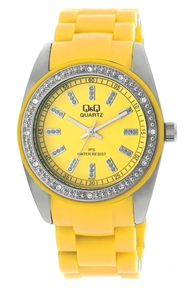Q&Q 36 mm Sarı Silikon Kordon Analog Kadın Kol Saati