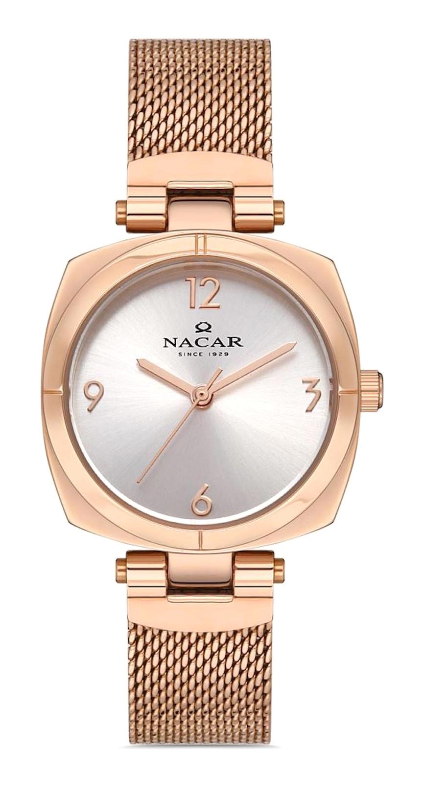 Nacar 36392025-RSM 30 mm Rose Gold Hasır Kordon Analog Kadın Kol Saati