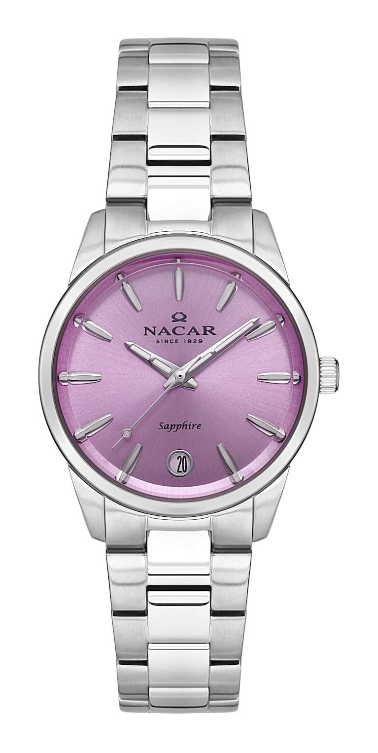 Nacar 3439B639-APM Takvimli 30 mm Gri Metal Kordon Analog Kadın Kol Saati