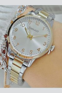 Ferrucci 35 mm Altın-Gri Çelik Kordon Analog Kadın Kol Saati