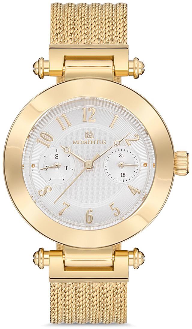 Momentus CS362G-02SG Takvimli 36 mm Altın Hasır Kordon Analog Kadın Kol Saati