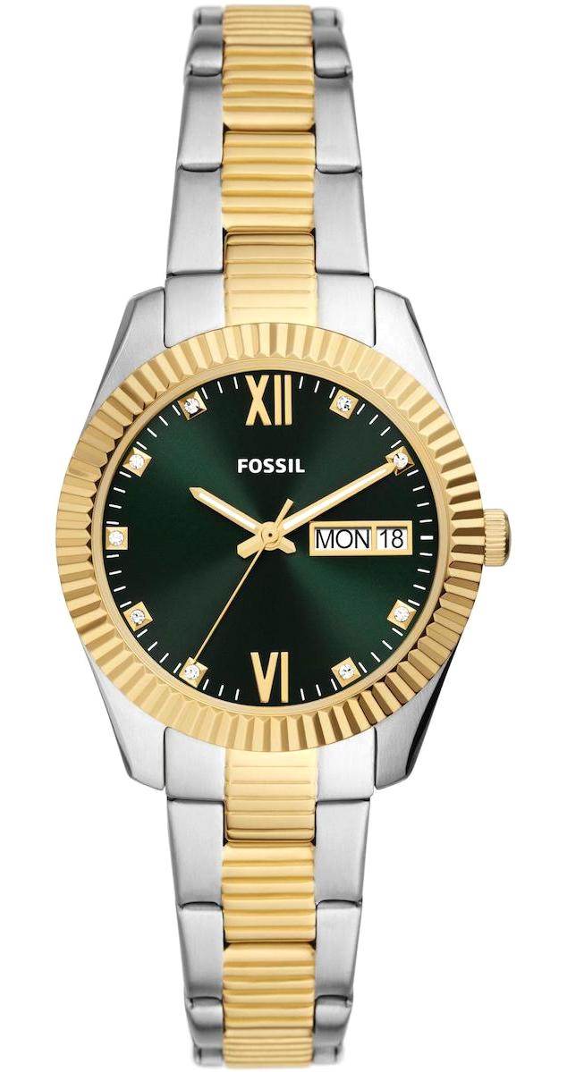 Fossil FES5240 34 mm Altın-Gri Çelik Kordon Analog Kadın Kol Saati
