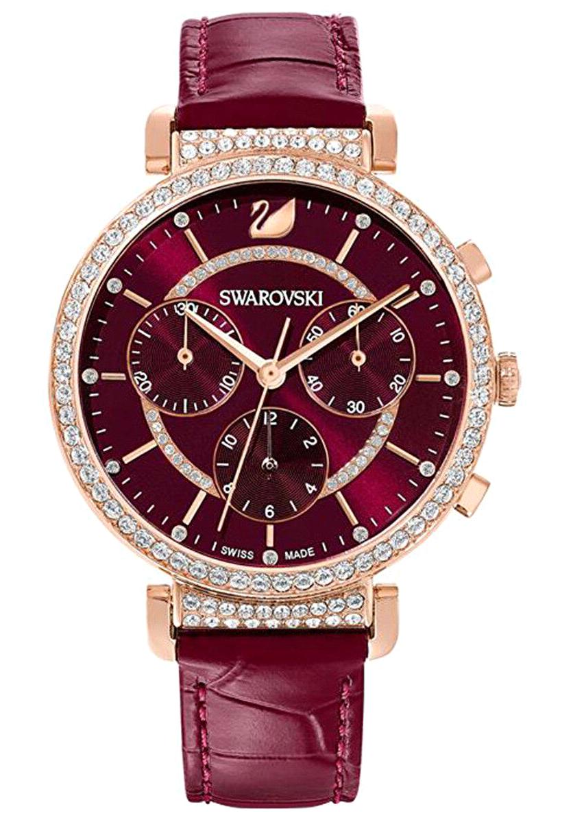 Swarovski SWR5580345 36 mm Kırmızı Deri Kordon Analog Kadın Kol Saati
