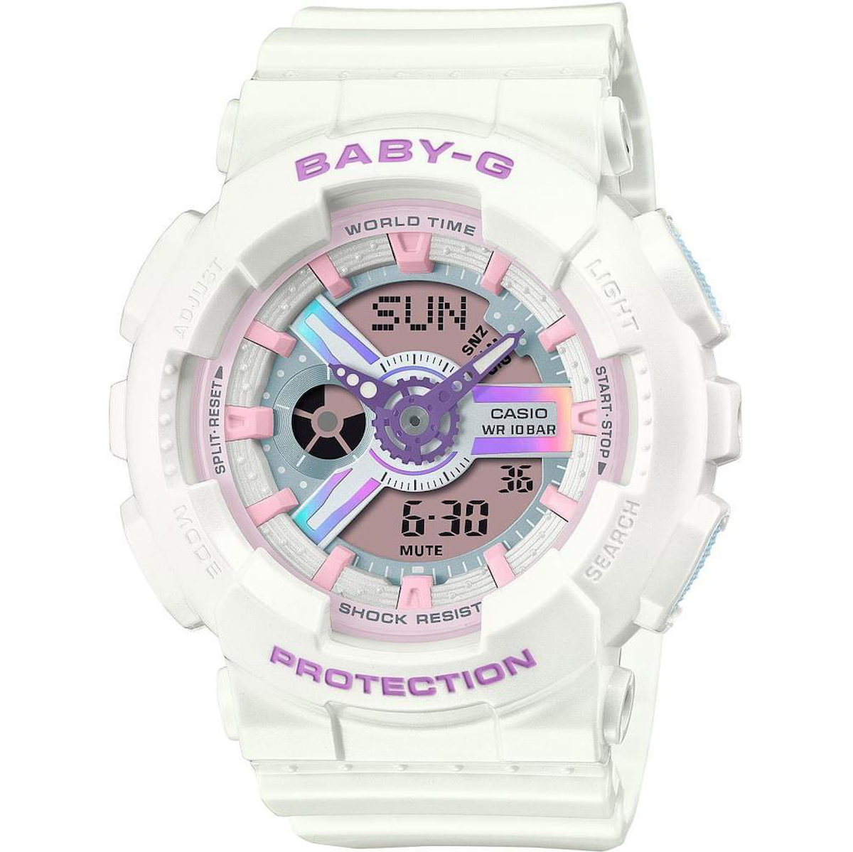Casio BABY-G BA-110FH-7ADR Takvimli 43.4 mm Beyaz Silikon Kordon Analog Kadın Kol Saati