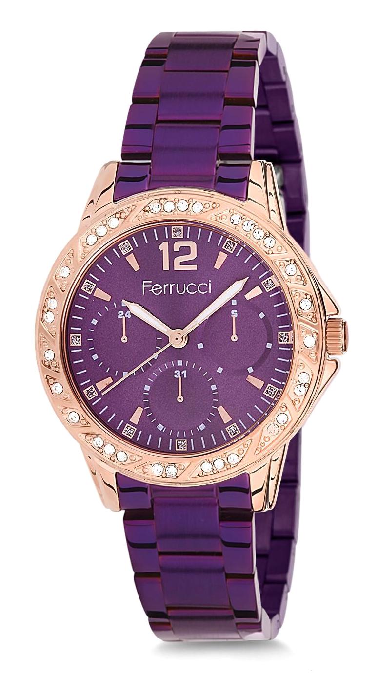 Ferrucci 9FM2195 38 mm Mor Metal Kordon Analog Kadın Kol Saati
