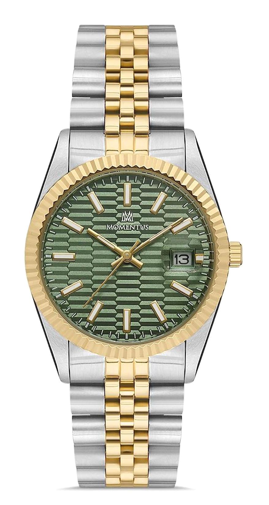 Momentus CW138T-15SG Takvimli 36 mm Altın-Gri Çelik Kordon Analog Kadın Kol Saati