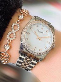Ferrucci 37 mm Gri-Rose Gold Çelik Kordon Analog Kadın Kol Saati