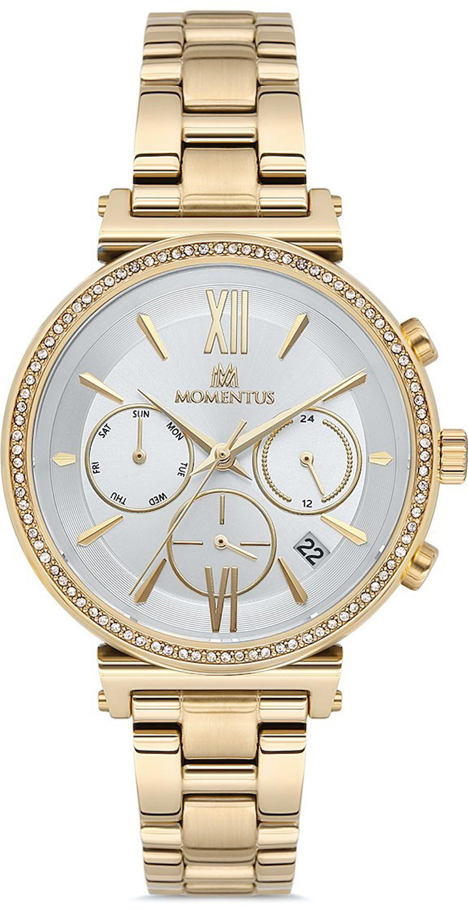 Momentus SS236G-02SG Takvimli 39 mm Altın Çelik Kordon Analog Kadın Kol Saati