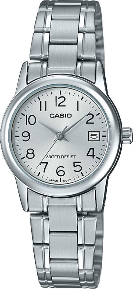 Casio LTP-V002D-7BUDF Takvimli 25 mm Gri Çelik Kordon Analog Kadın Kol Saati