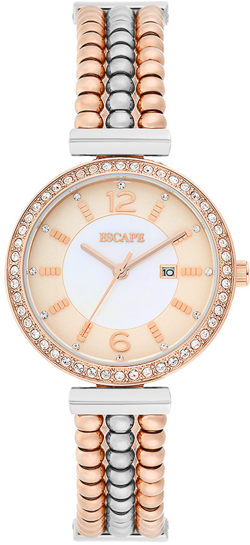 Escape EC1099-206 Takvimli 34 mm Çok Renkli Çelik Kordon Analog Kadın Kol Saati