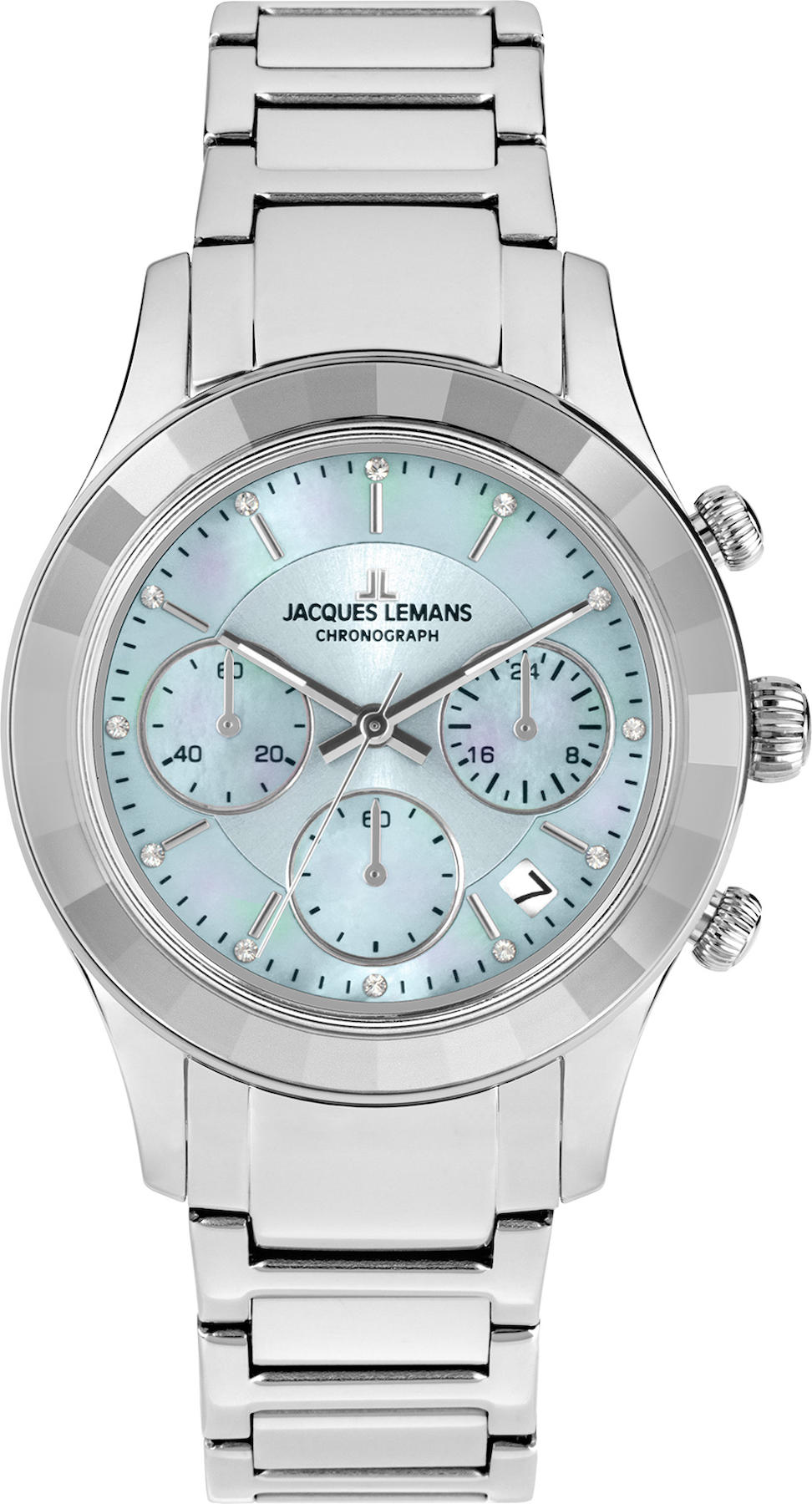 Jacques Lemans 1-2151K Takvimli 38 mm Gri Çelik Kordon Analog Kadın Kol Saati