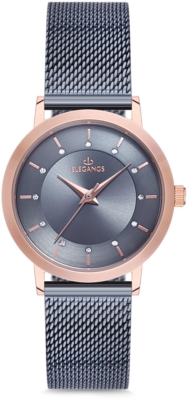 Elegangs EL2431.9 32 mm Lacivert Çelik Kordon Analog Kadın Kol Saati