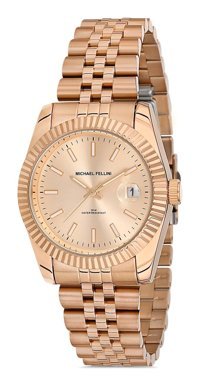 Michael Fellini 2264-9 Takvimli 35 mm Rose Gold Çelik Kordon Analog Kadın Kol Saati
