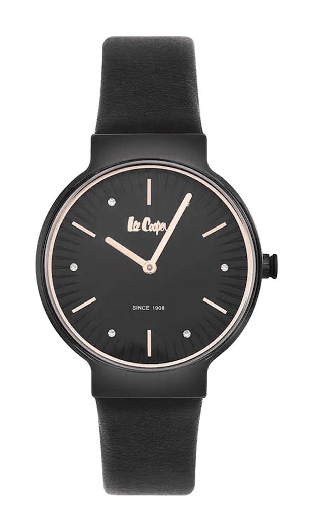 Lee Cooper LC06934.651 40 mm Siyah Deri Kordon Analog Kadın Kol Saati
