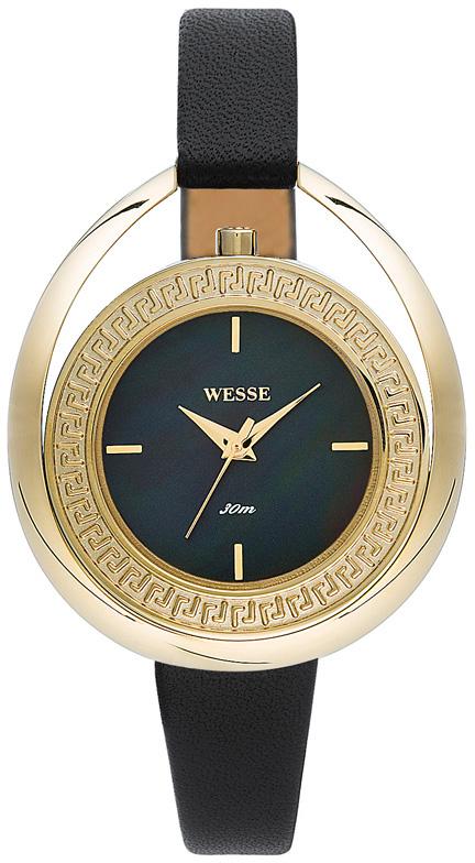 Wesse WWL3008-02L 42 mm Siyah Deri Kordon Analog Kadın Kol Saati