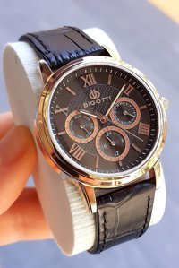 Bigotti 664635 36 mm Siyah Deri Kordon Analog Kadın Kol Saati