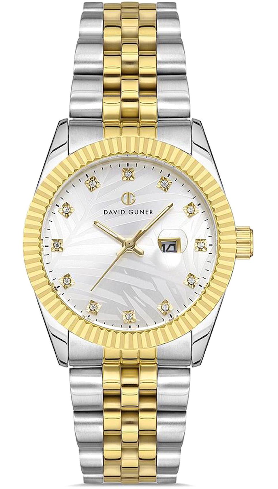 David Guner DG-8381LA-D1 34 mm Altın-Gri Çelik Kordon Analog Kadın Kol Saati