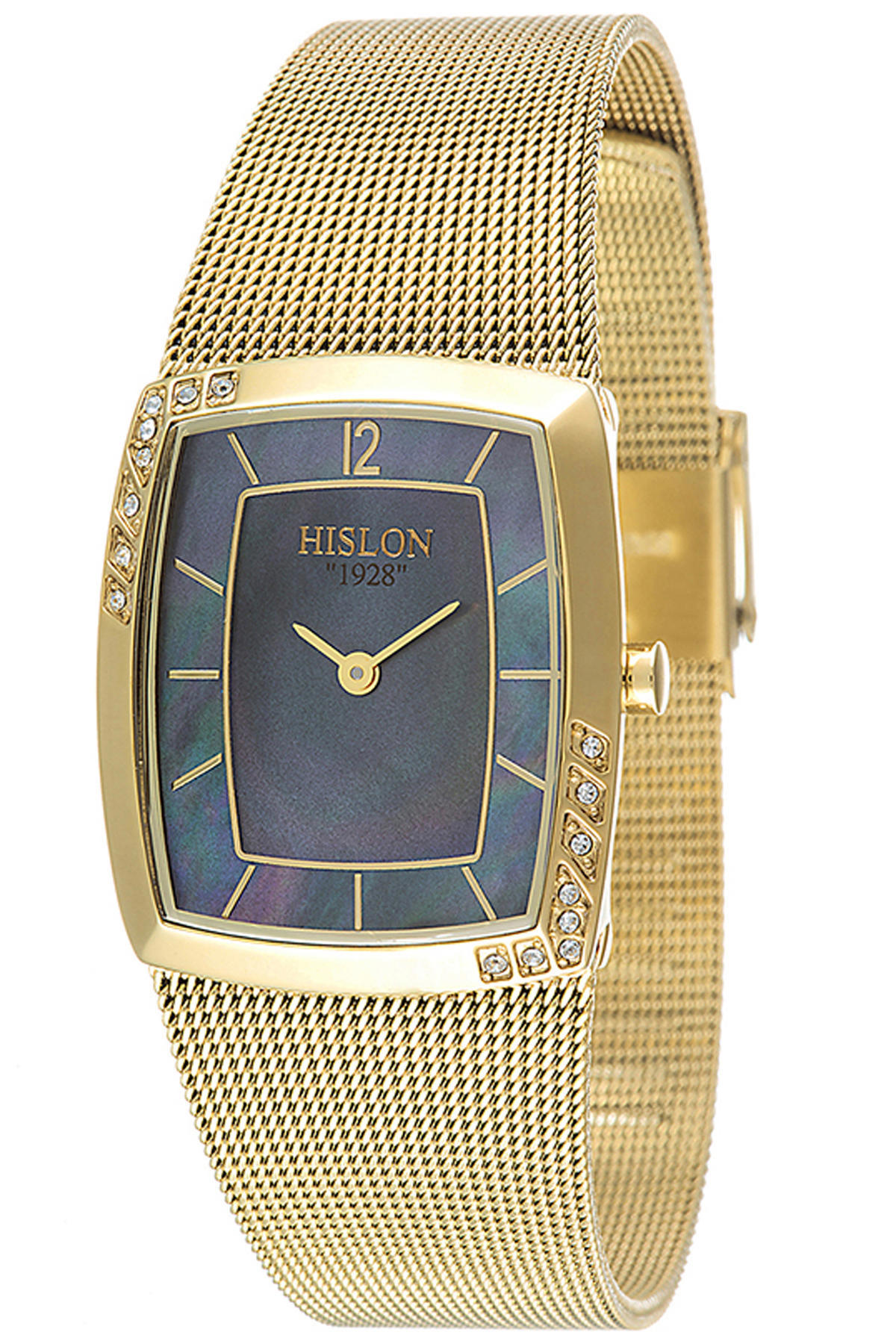 Hislon 3515-221215 30 mm Altın Çelik Kordon Analog Kadın Kol Saati