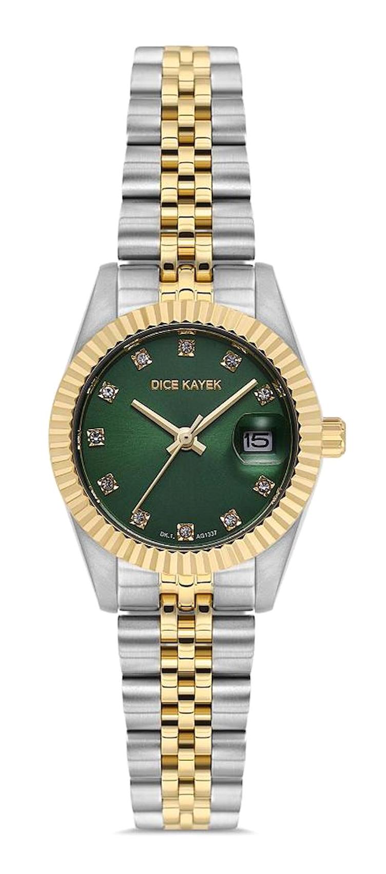 Dice Kayek DK.1.AG1337.05 26 mm Altın-Gri Çelik Kordon Analog Kadın Kol Saati