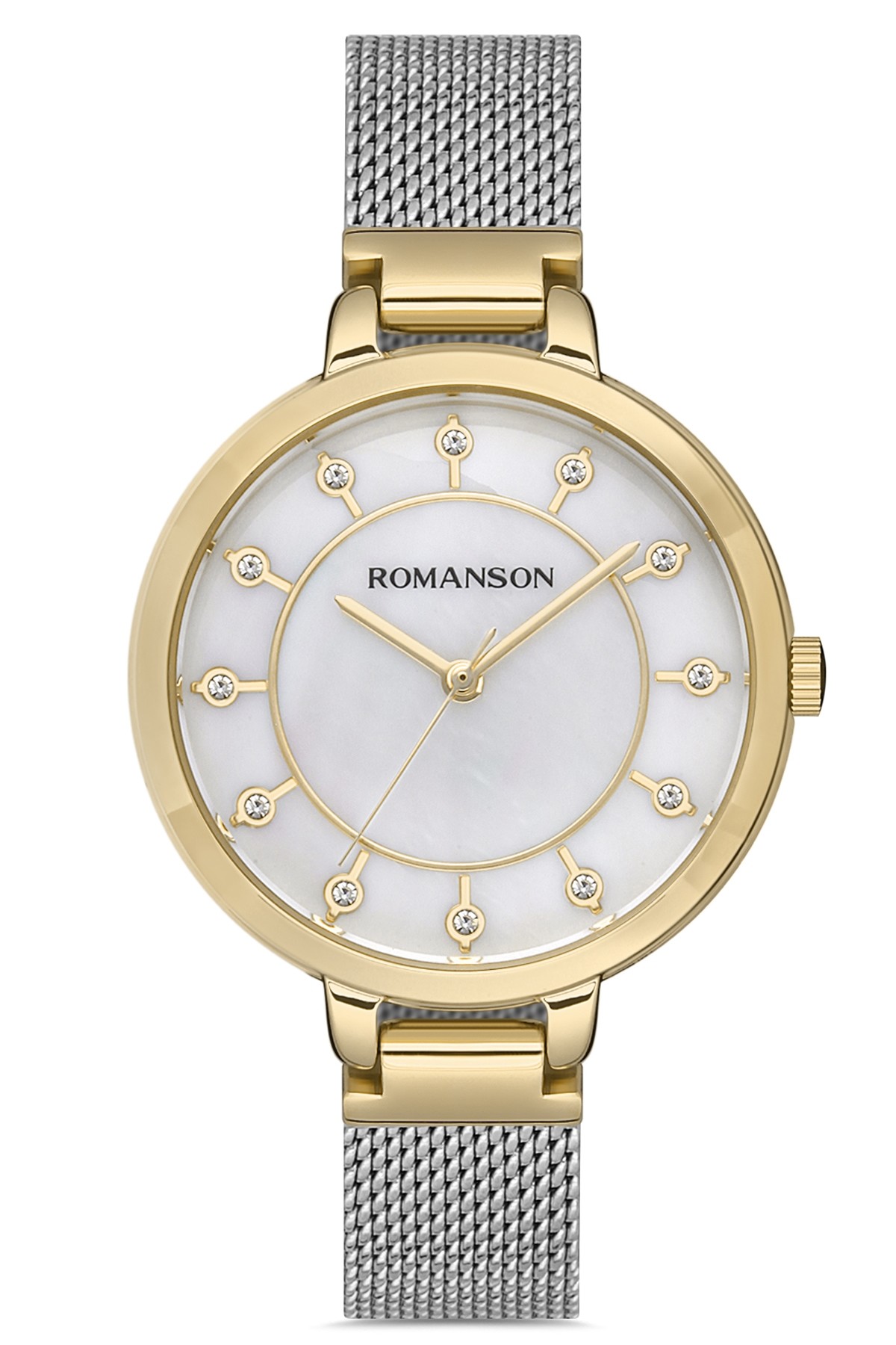Romanson RM0B15LLWGMS1G 41-45 mm Gri Çelik Kordon Analog Kadın Kol Saati