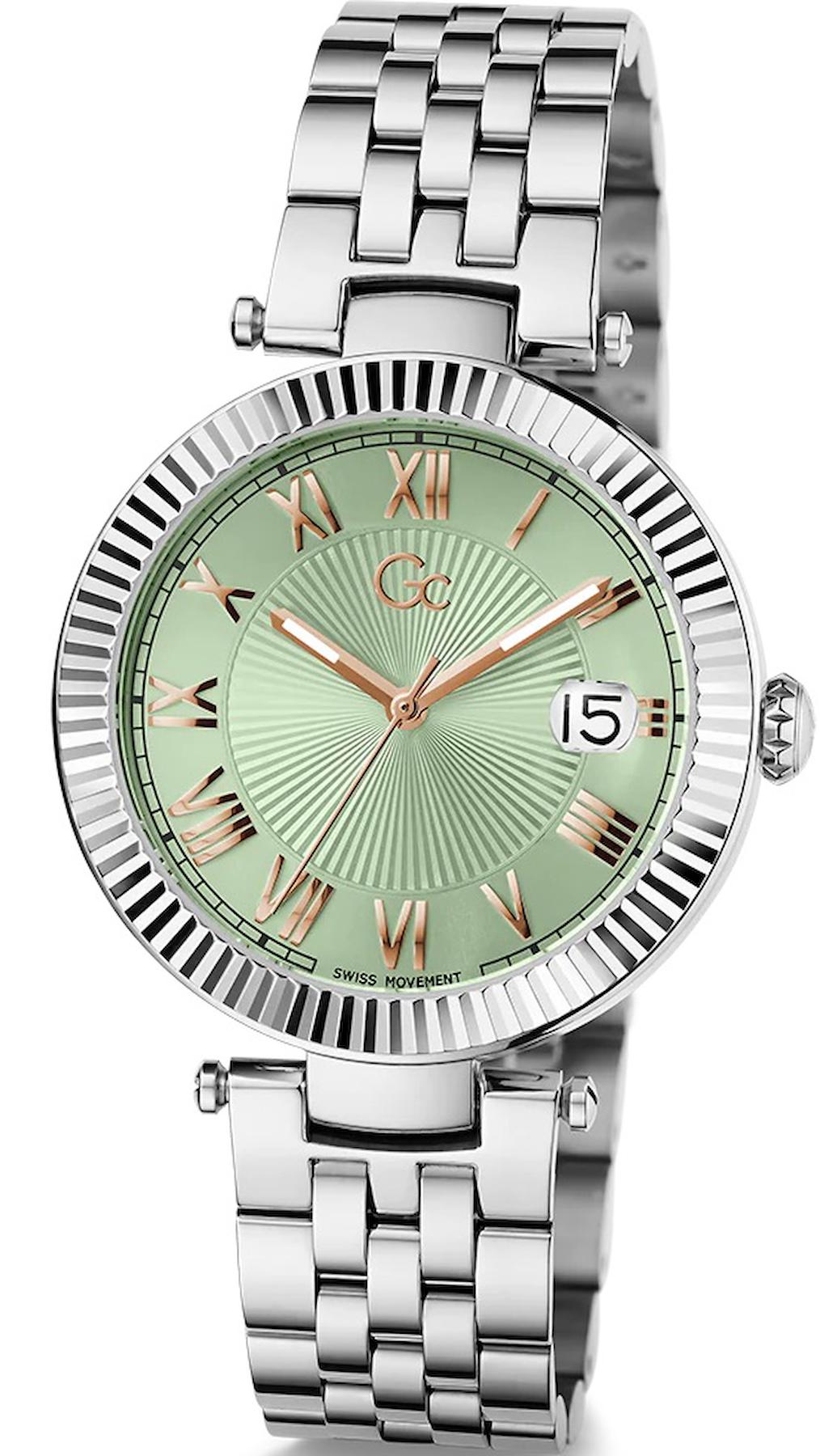 Guess GCZ36003L9MF Takvimli 38 mm Gri Çelik Kordon Analog Kadın Kol Saati