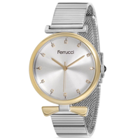 Ferrucci FC.13667H.05 40 mm Gri Çelik Kordon Analog Kadın Kol Saati