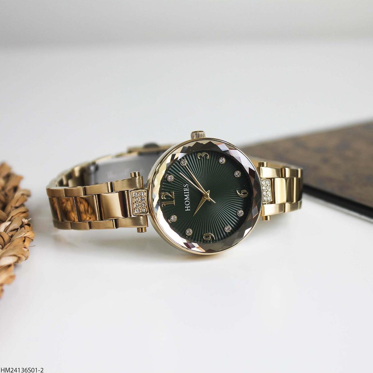 Homies HM24136S01-2 32 mm Altın Çelik Kordon Analog Kadın Kol Saati