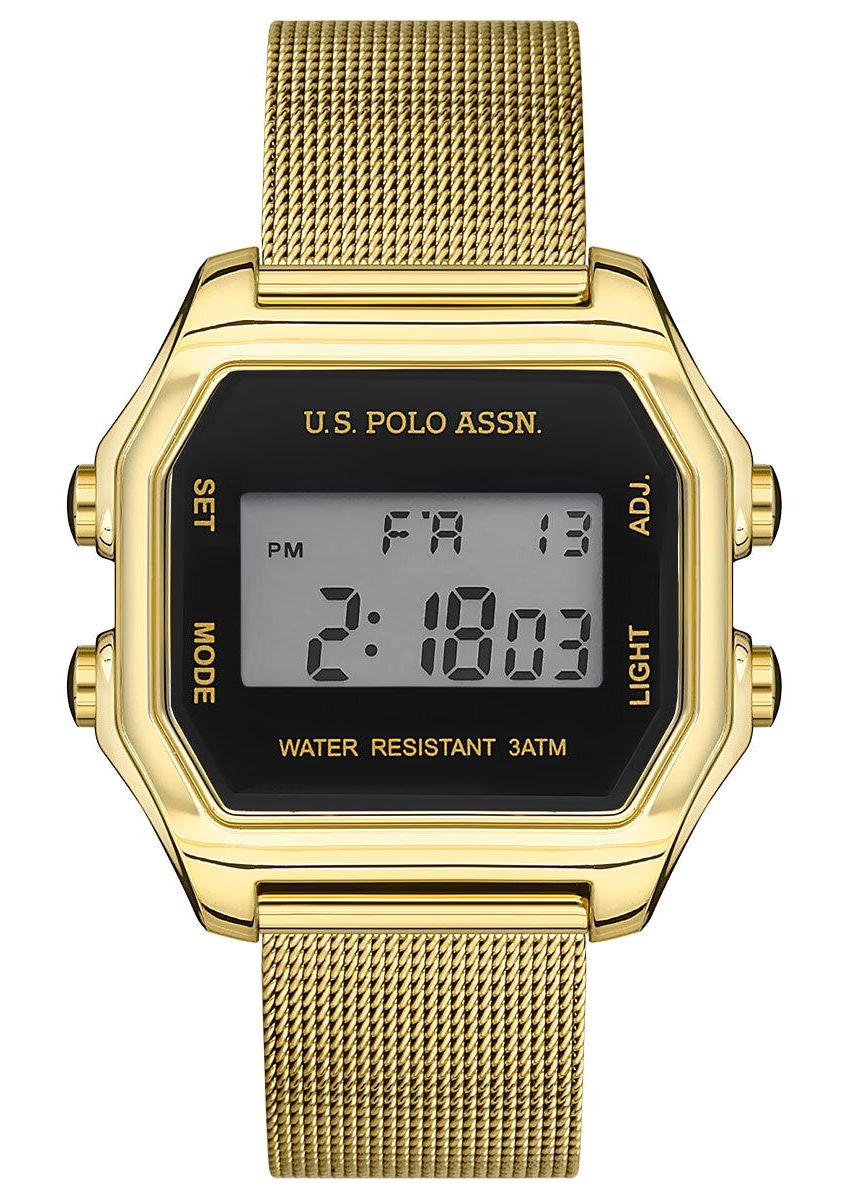 U.S. Polo Assn USPA2053-01 35-37 mm Altın Metal Kordon Dijital Kadın Kol Saati
