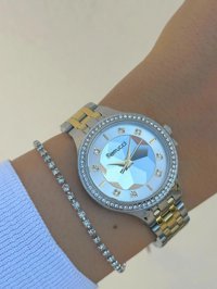 Ferrucci FRC.FT.1.115 31-35 mm Altın-Gri Çelik Kordon Analog Kadın Kol Saati