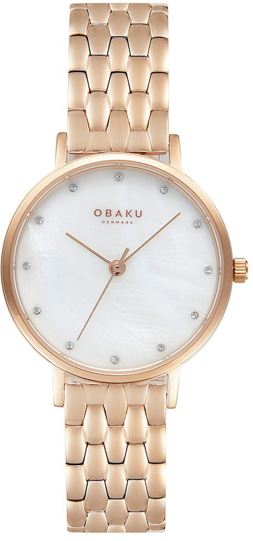 Obaku Denmark V248LXVWSV 34 mm Rose Gold Çelik Kordon Analog Kadın Kol Saati