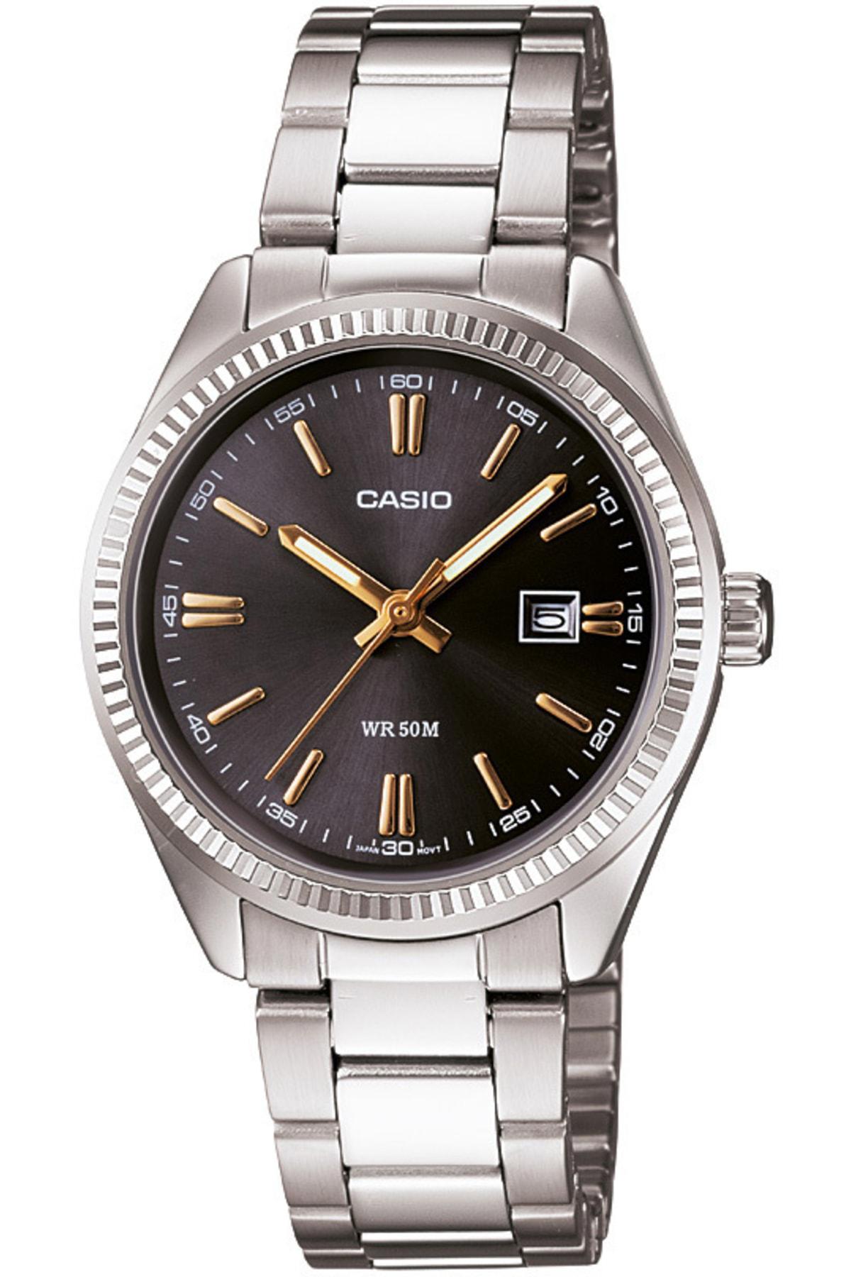 Casio LTP-1302d-1a2vdf Takvimli 29 mm Gri Çelik Kordon Analog Kadın Kol Saati