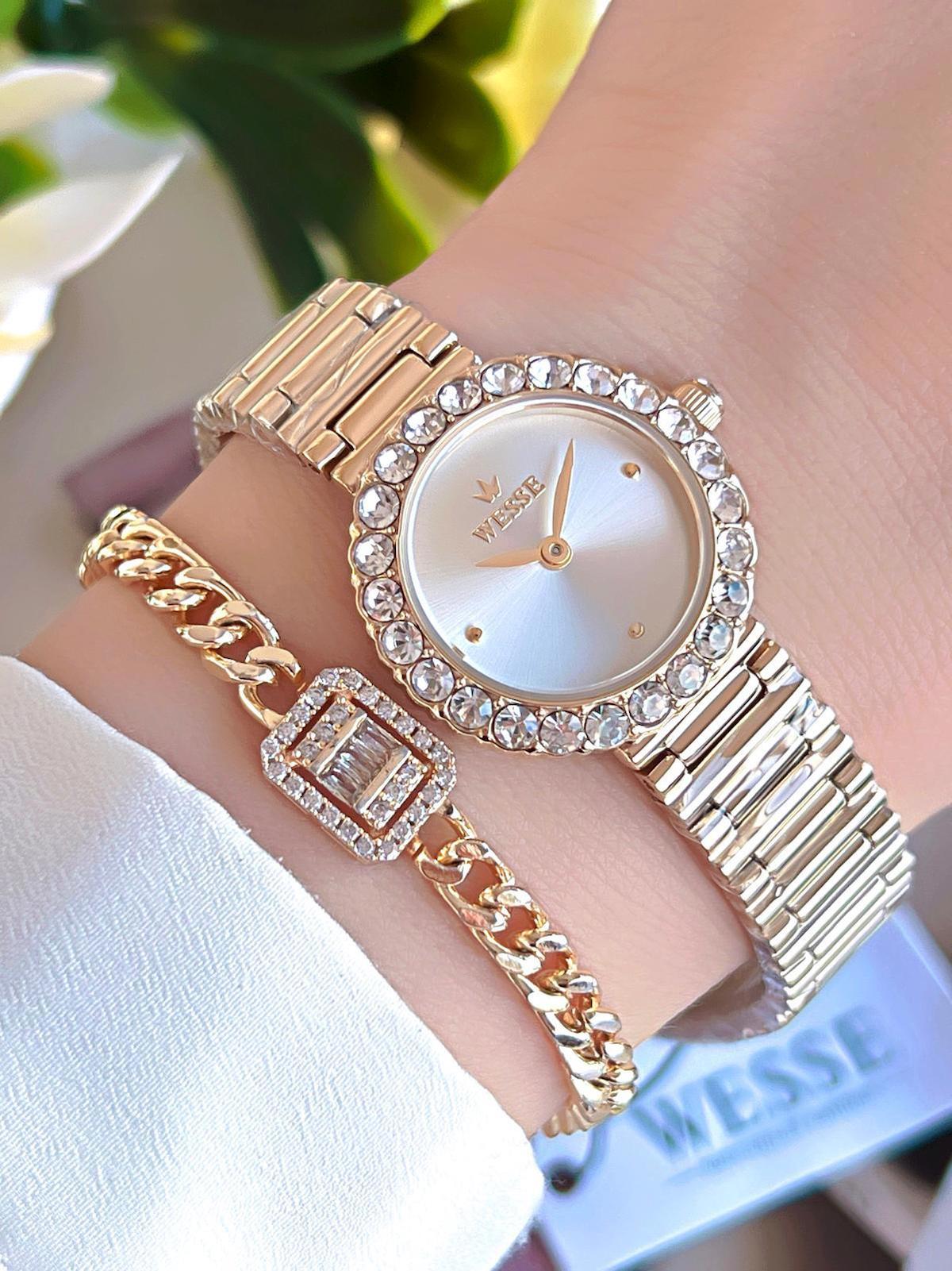 Wesse BWWL112103 26 mm Gri Çelik Kordon Analog Kadın Kol Saati