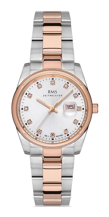 Romanson GR.1.AG1443.06 Takvimli 34 mm Gri-Rose Gold Çelik Kordon Analog Kadın Kol Saati