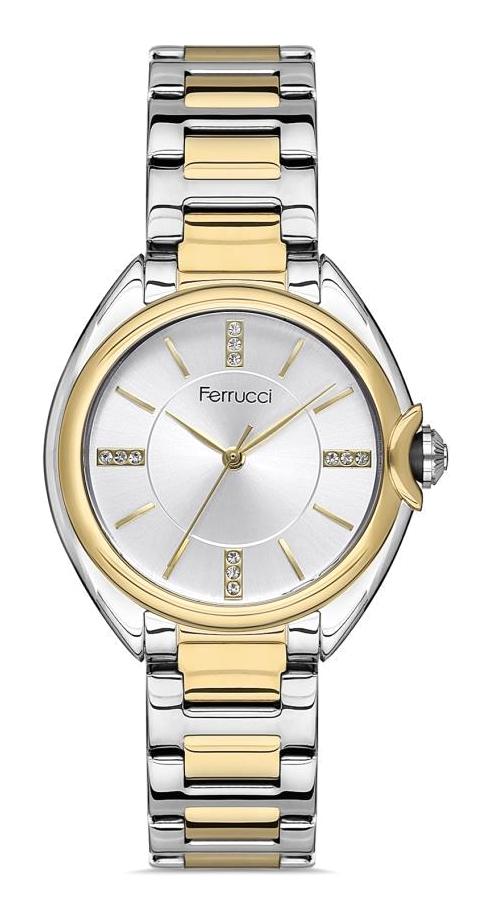 Ferrucci FC.0922.13630M.05 35 mm Altın-Gri Metal Kordon Analog Kadın Kol Saati